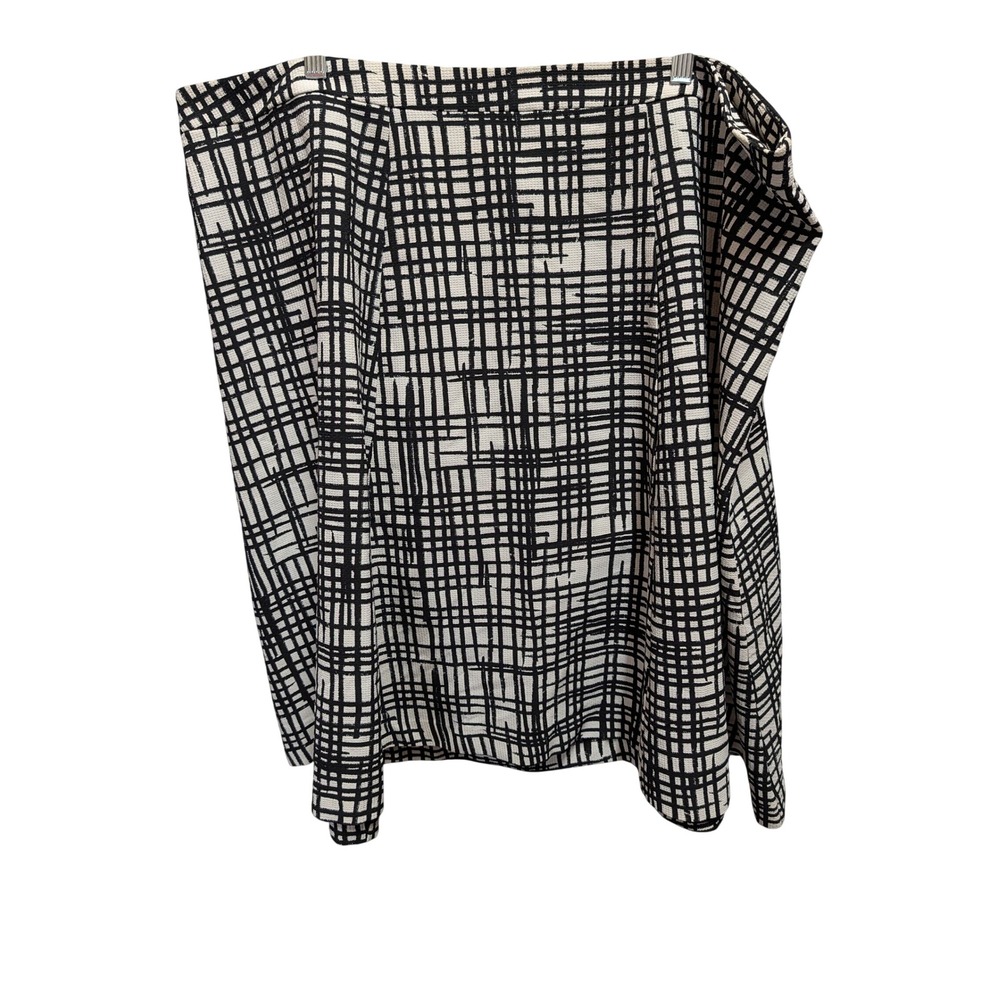 Ava & Viv A-Line Skirt Women 24W Black Cream Excellent Grid Textured Knit